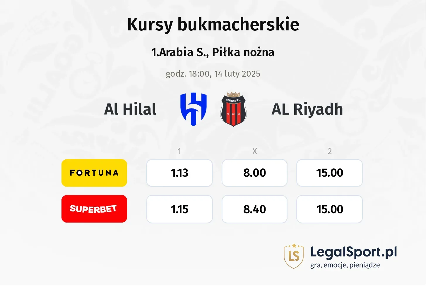 Al Hilal - AL Riyadh typy, kursy