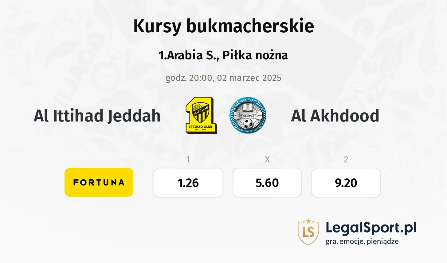 Al Ittihad Jeddah - Al Akhdood typy, kursy