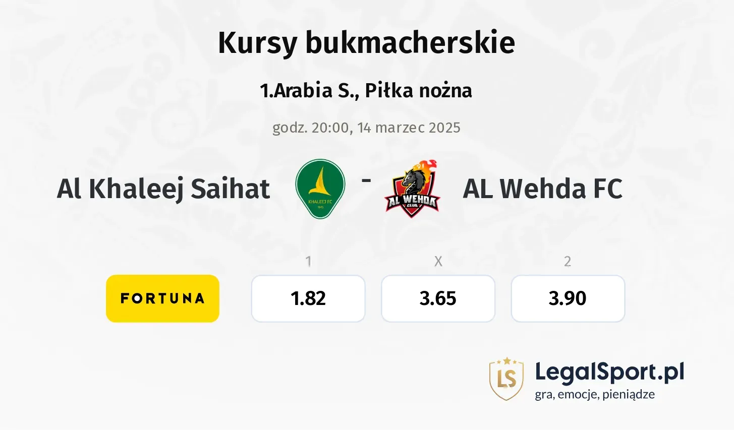 Al Khaleej Saihat - AL Wehda FC typy, kursy