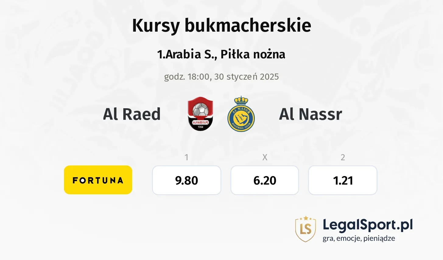 Al Raed - Al Nassr promocje bonusy na mecz