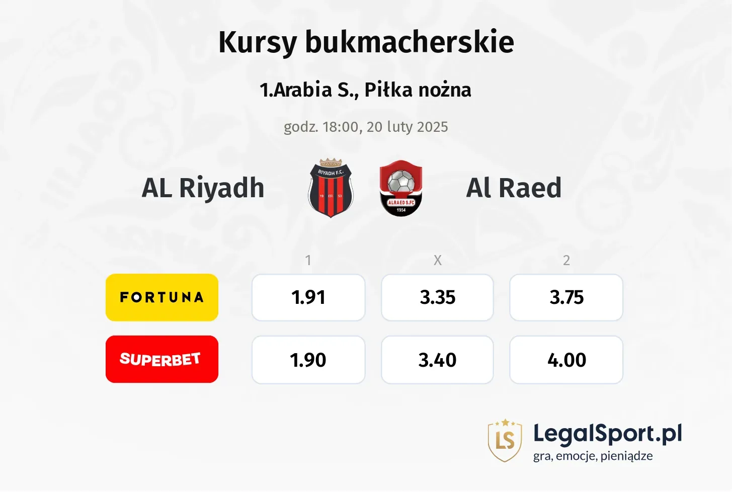 AL Riyadh - Al Raed promocje bonusy na mecz