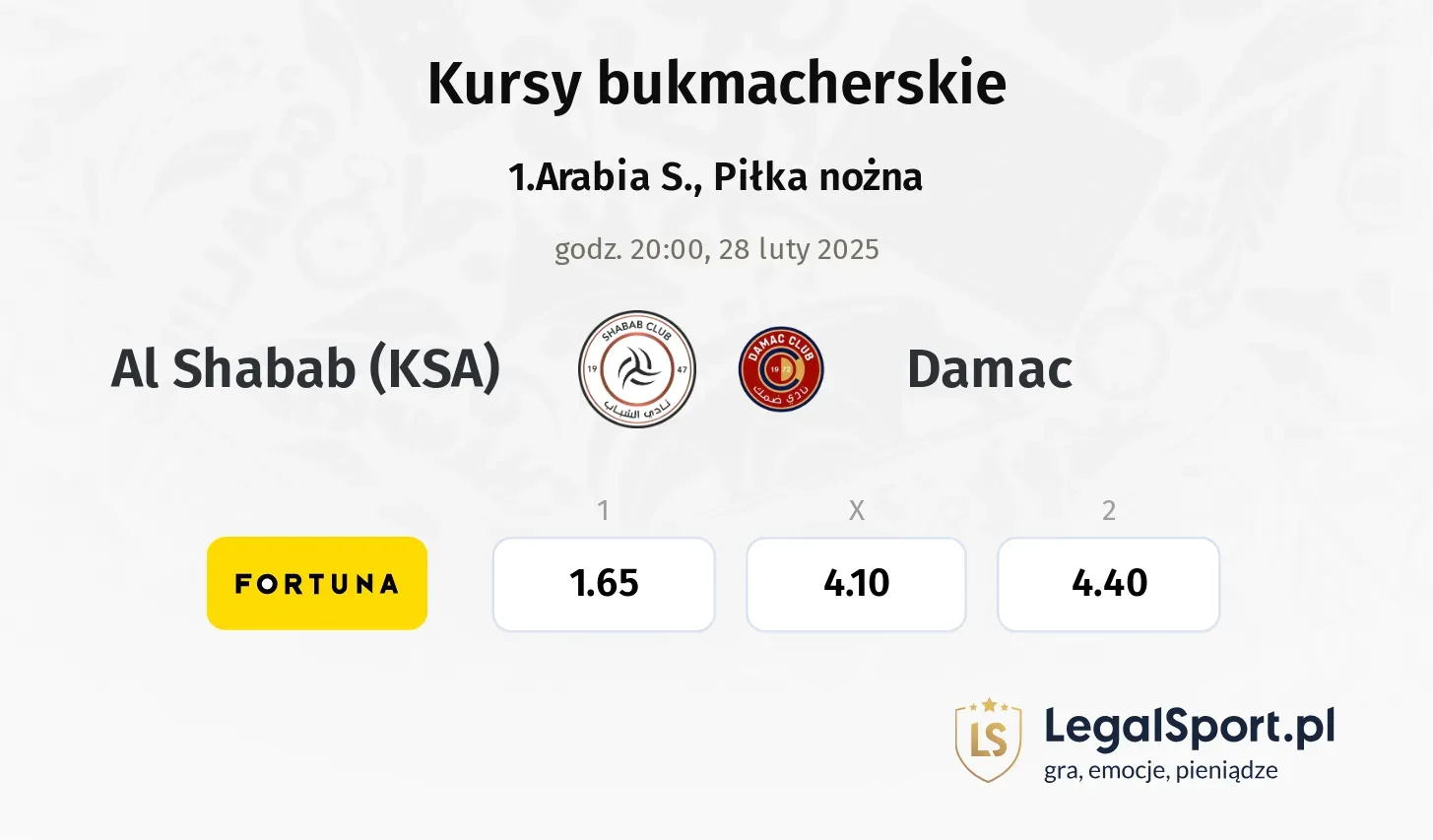 Al Shabab (KSA) - Damac promocje bonusy na mecz