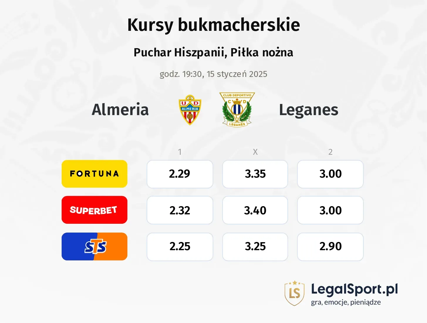 Almeria - Leganes promocje bonusy na mecz