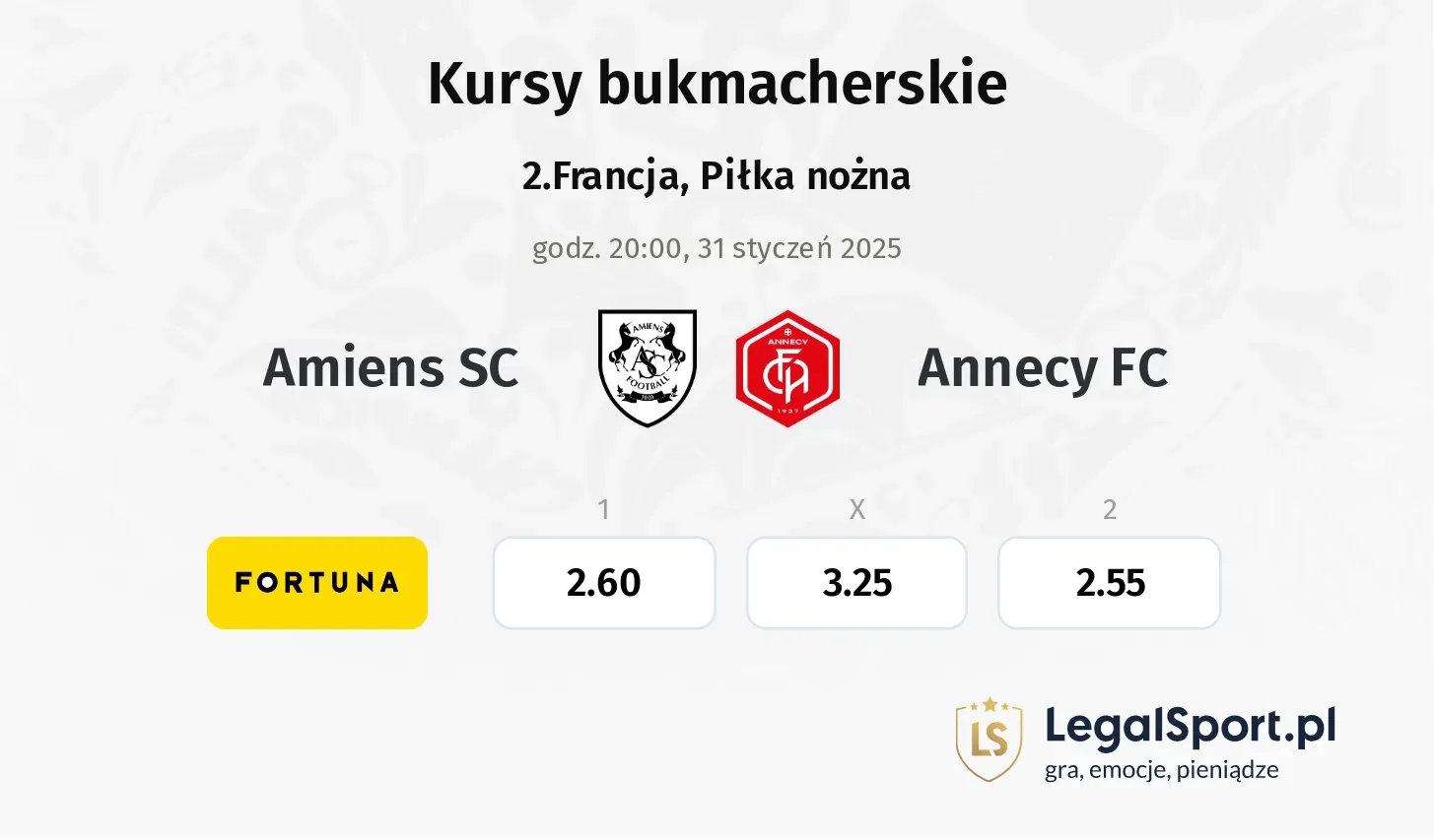 Amiens SC - Annecy FC promocje bonusy na mecz