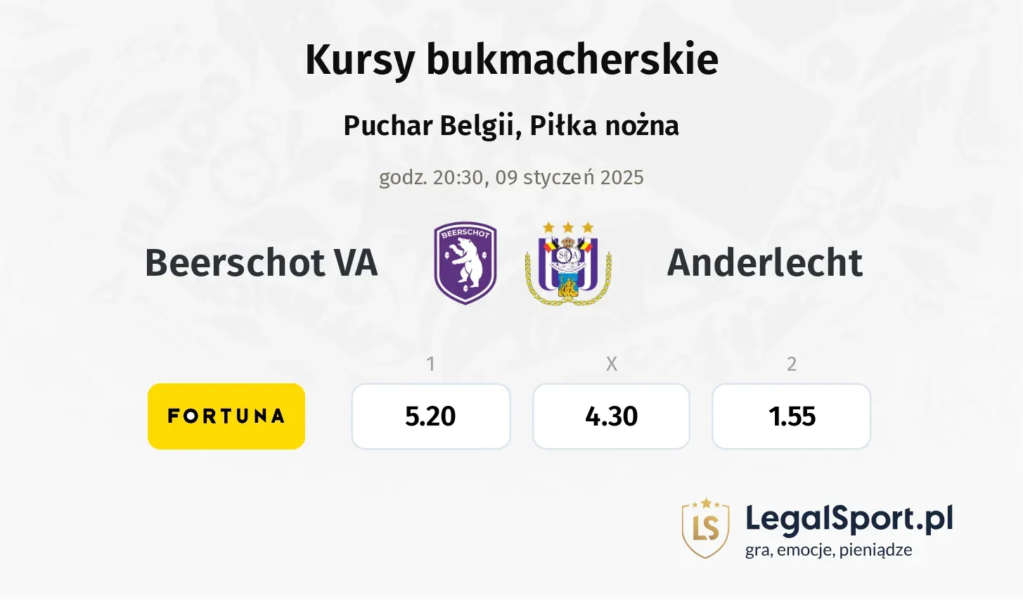 Anderlecht - Beerschot VA promocje bonusy na mecz