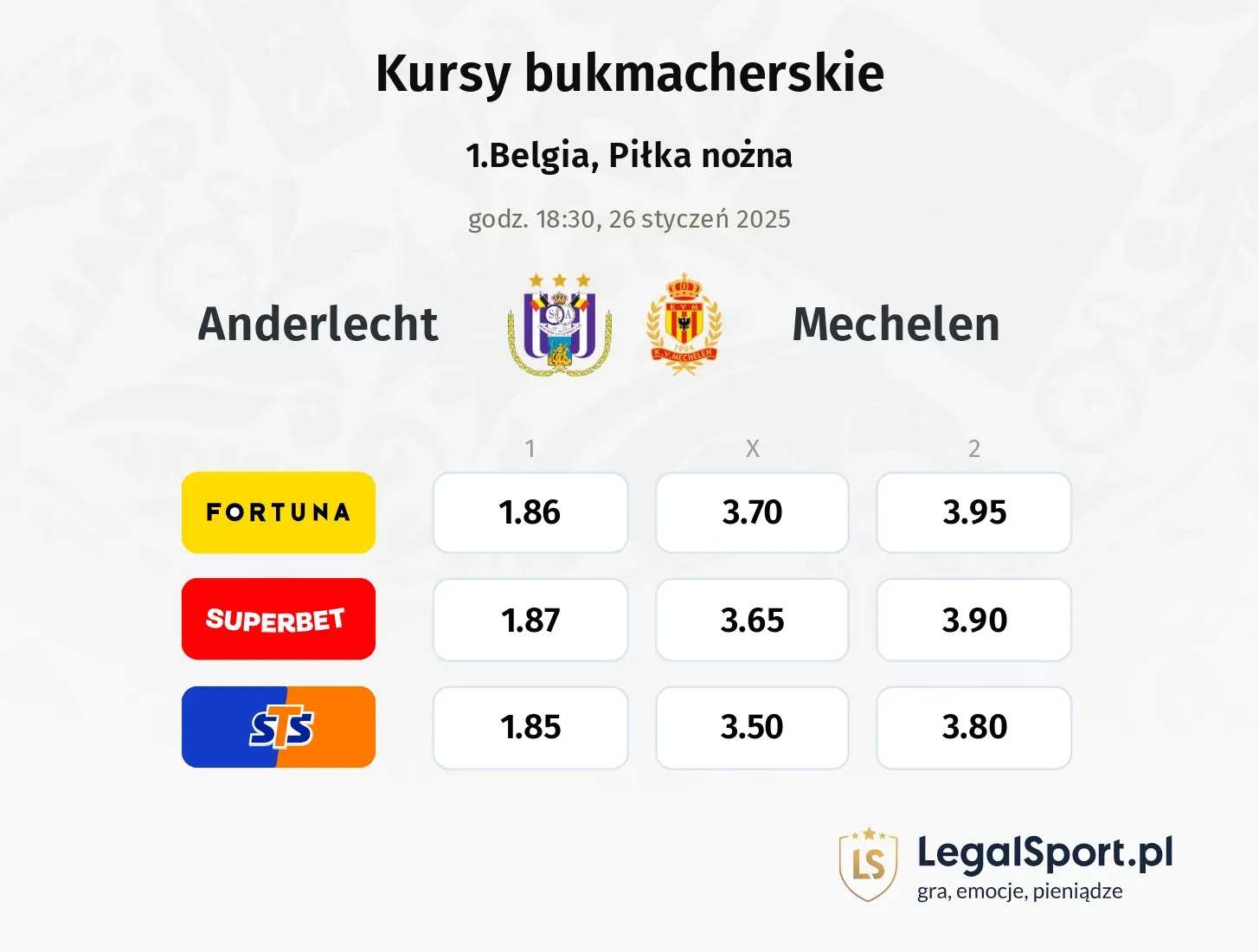 Anderlecht - Mechelen promocje bonusy na mecz