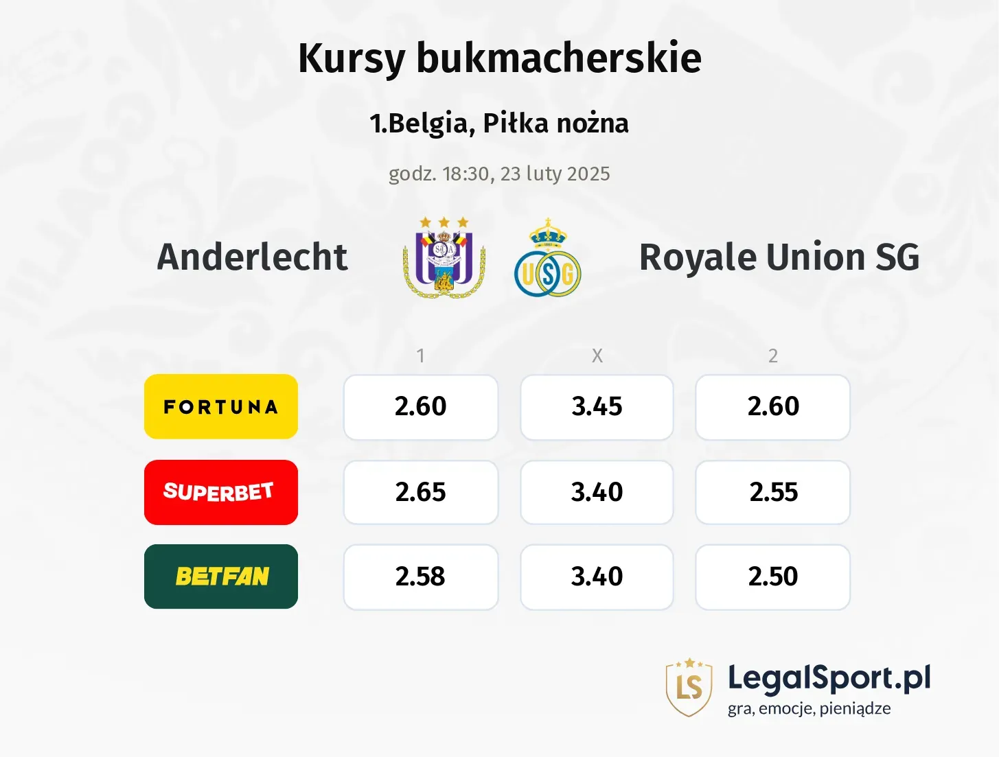 Anderlecht - Royale Union SG promocje bonusy na mecz