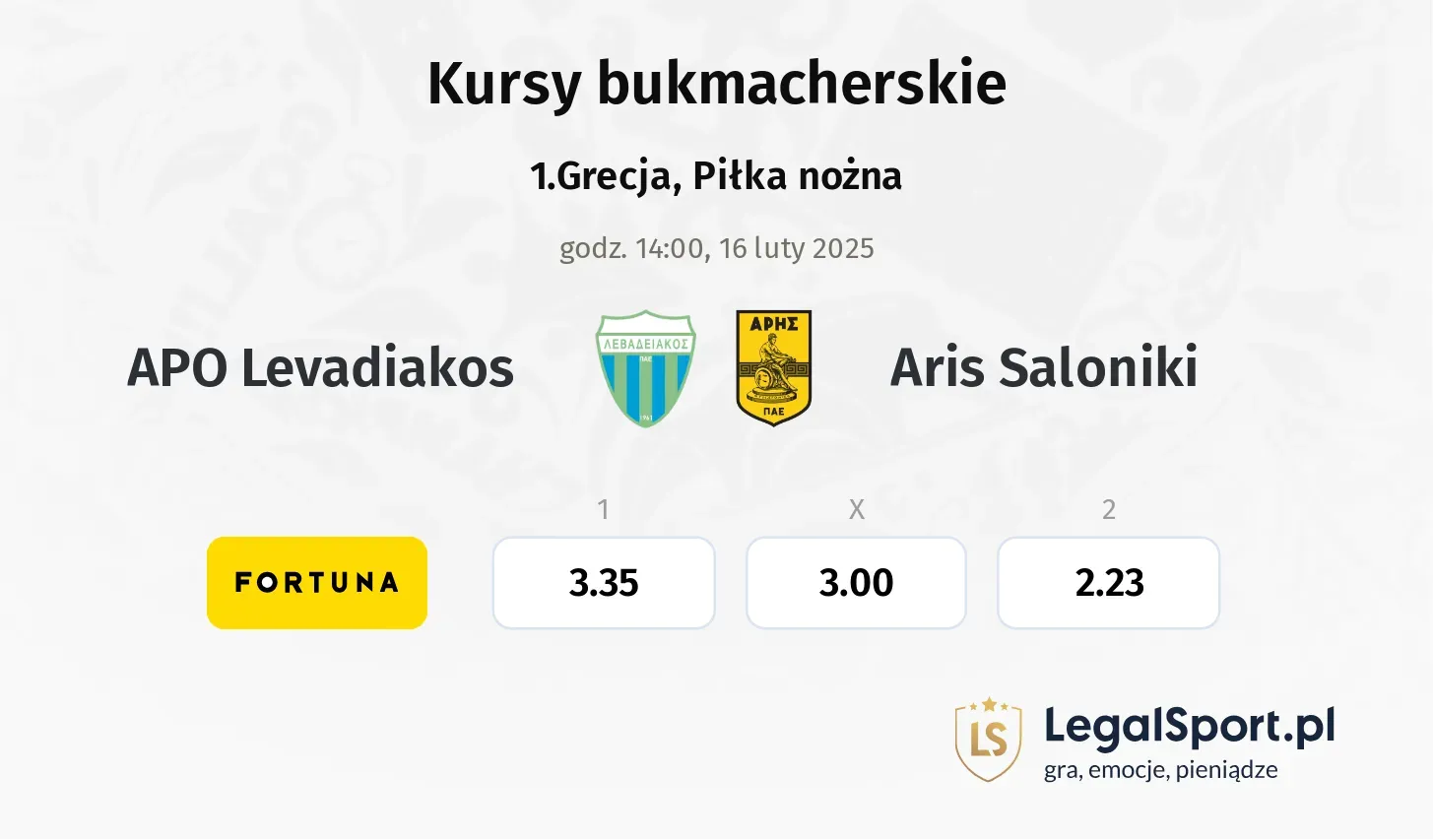 APO Levadiakos - Aris Saloniki promocje bonusy na mecz