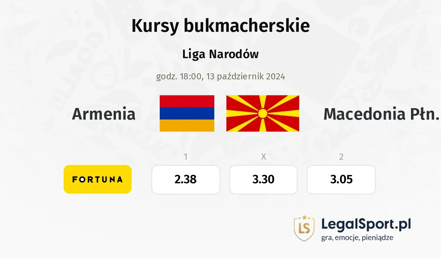 Armenia - Macedonia Płn. promocje bonusy na mecz