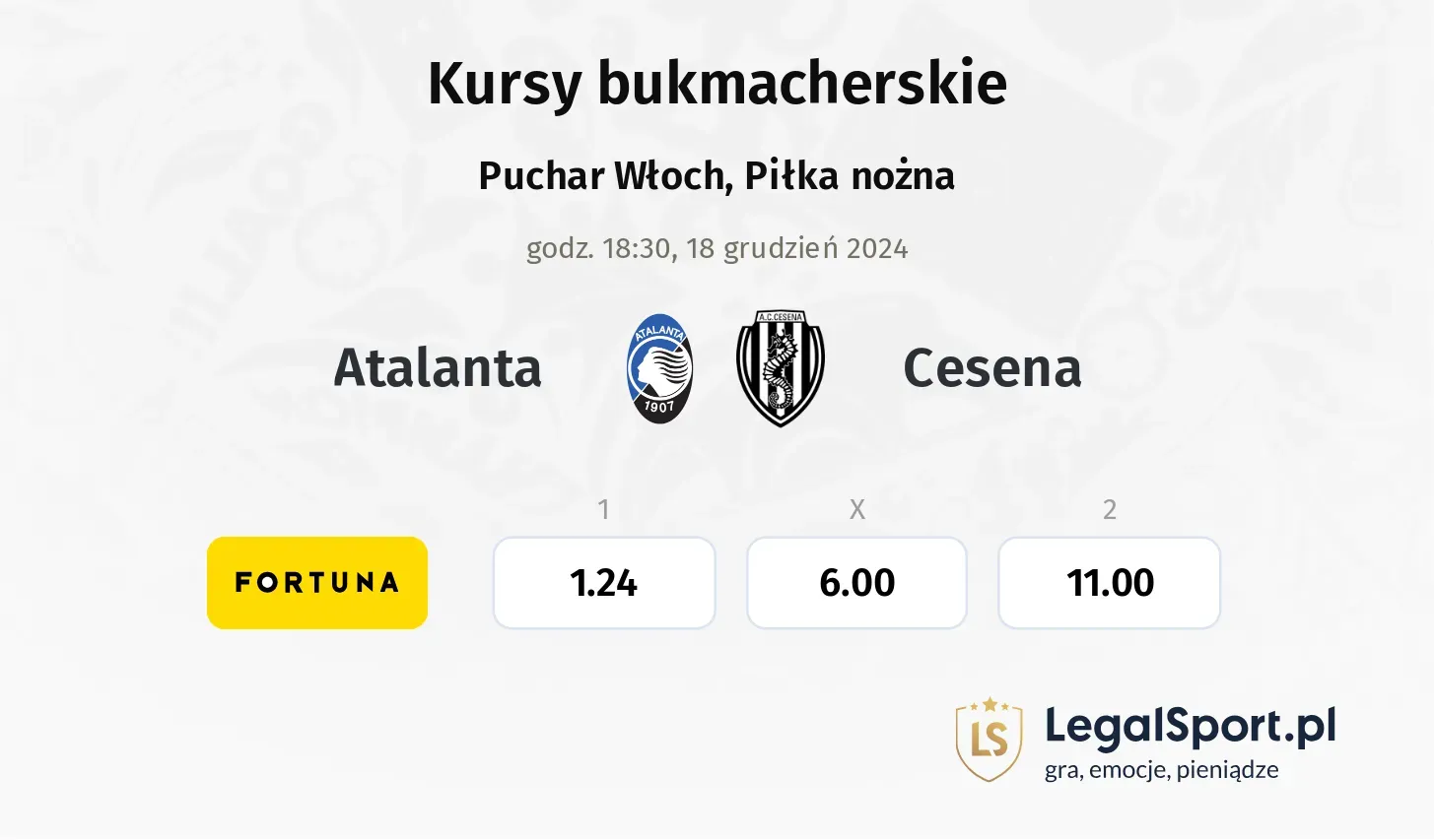 Atalanta - Cesena typy, kursy