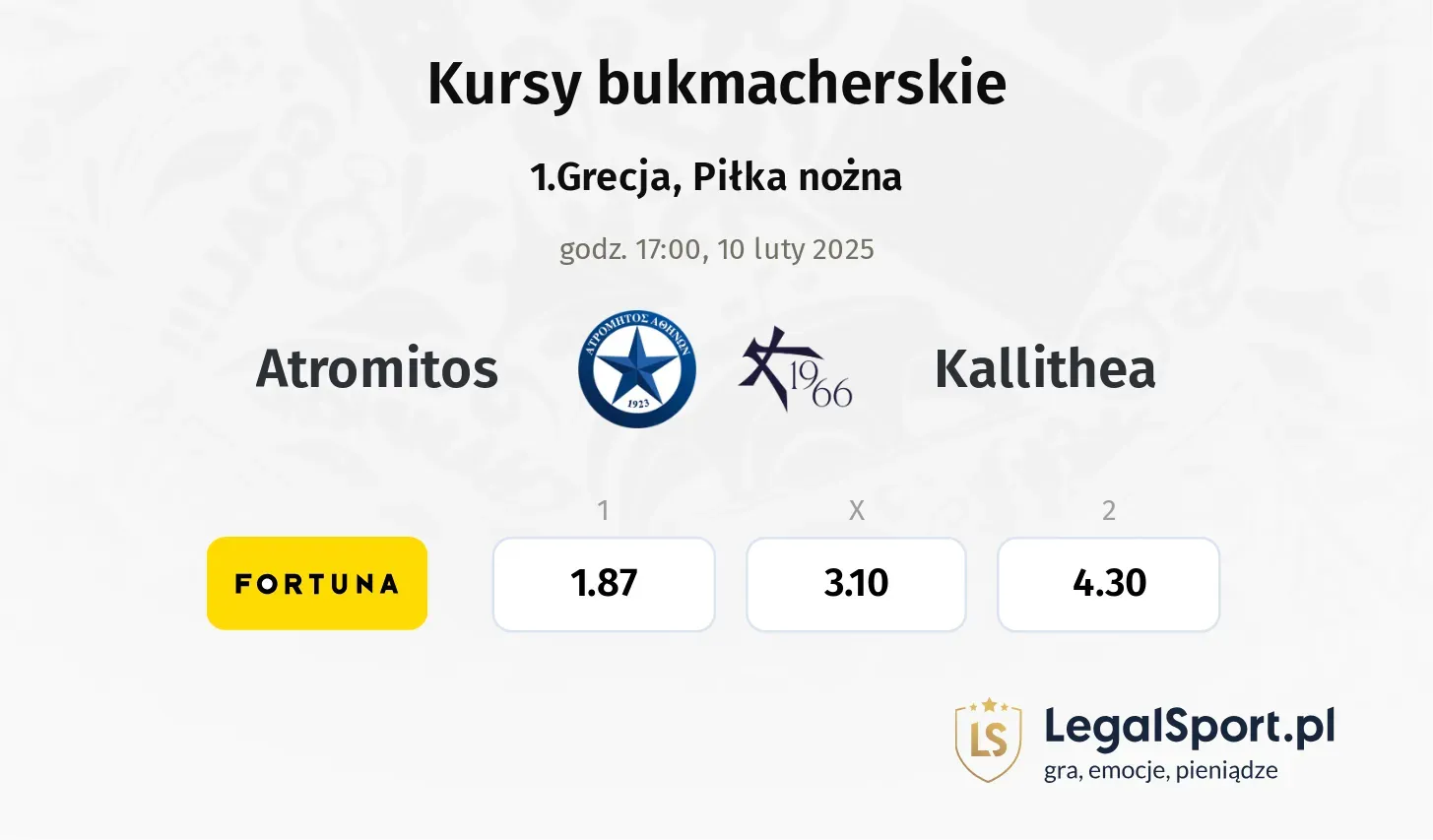 Atromitos - Kallithea typy, kursy