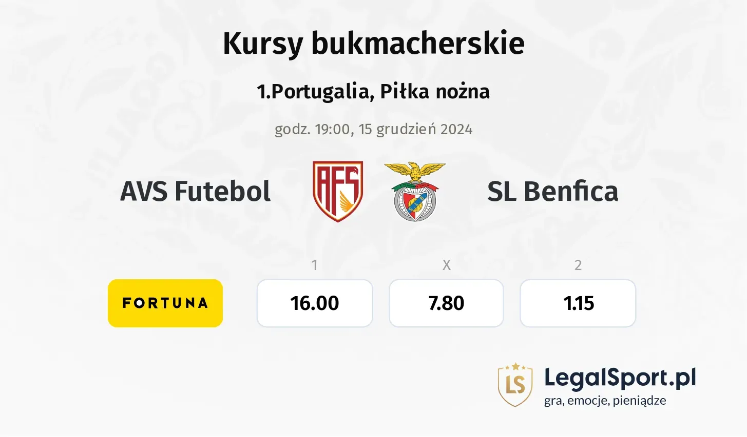 AVS Futebol - SL Benfica promocje bonusy na mecz