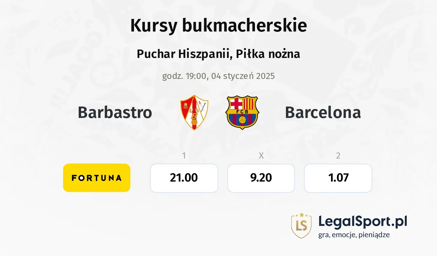 Barbastro - Barcelona promocje bonusy na mecz