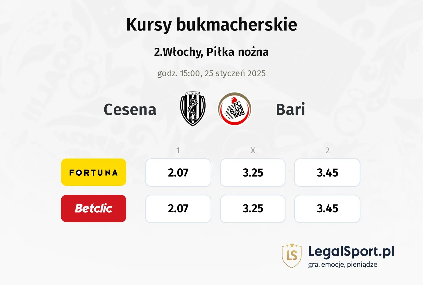 Bari - Cesena promocje bonusy na mecz