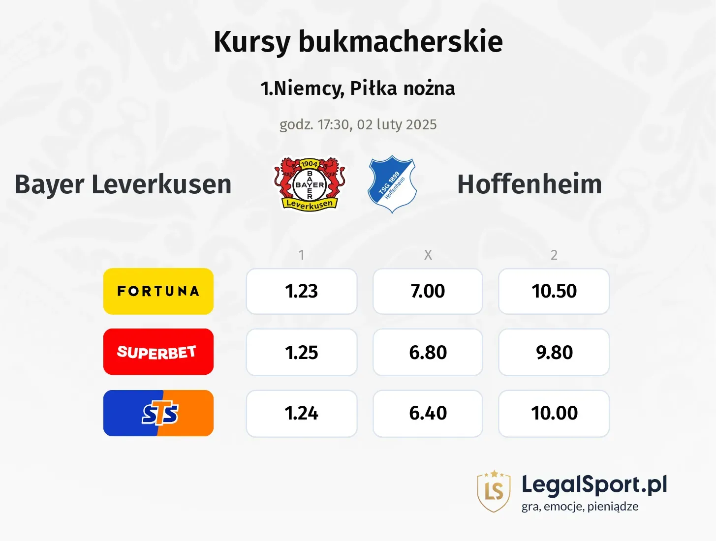 Bayer Leverkusen - Hoffenheim typy, kursy