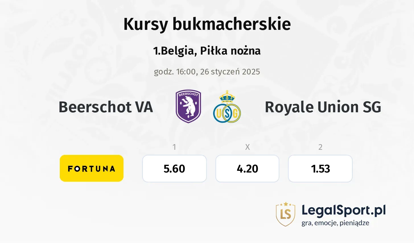 Beerschot VA - Royale Union SG promocje bonusy na mecz