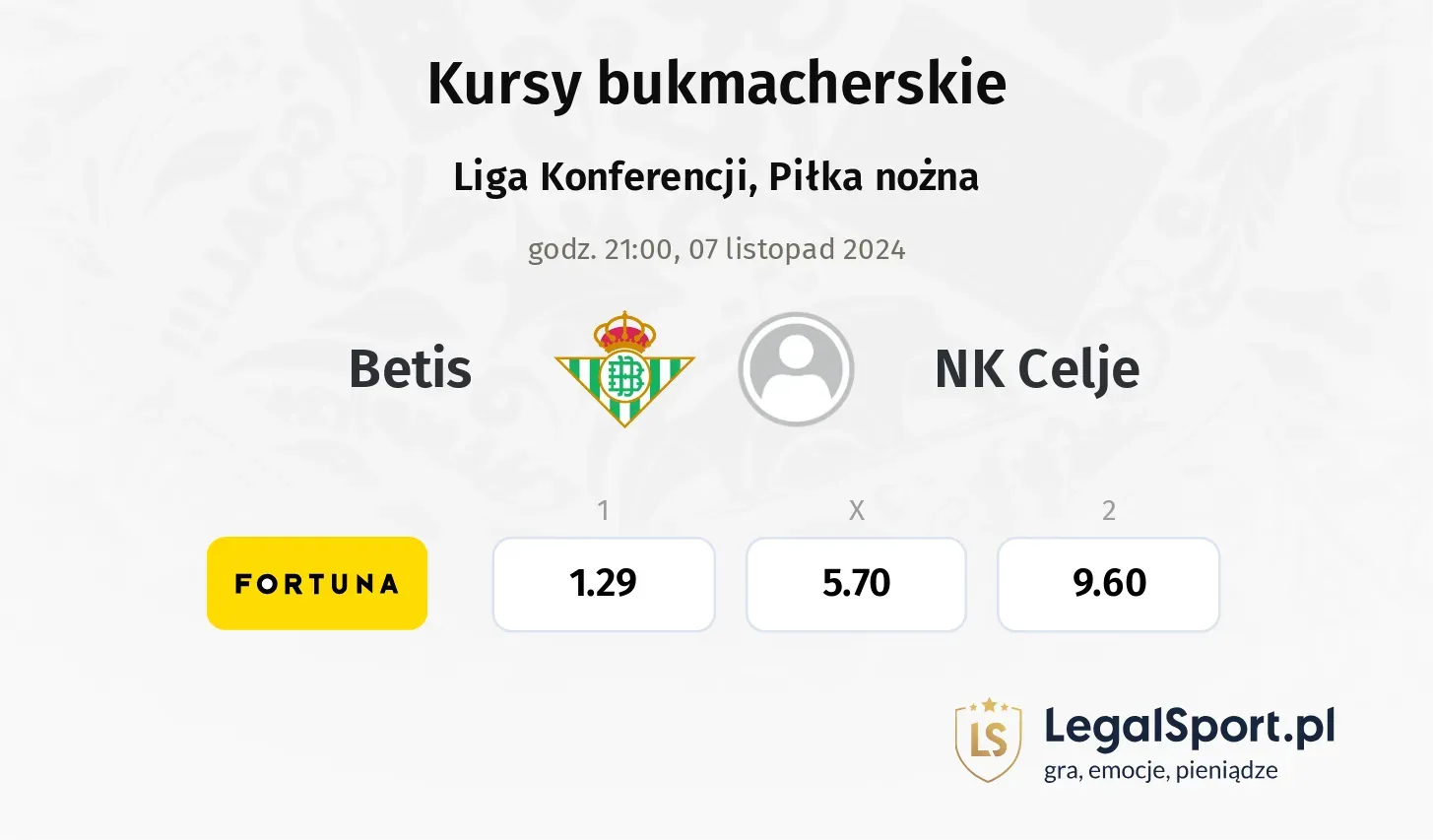 Betis - NK Celje typy, kursy 07.11, godz. 21:00