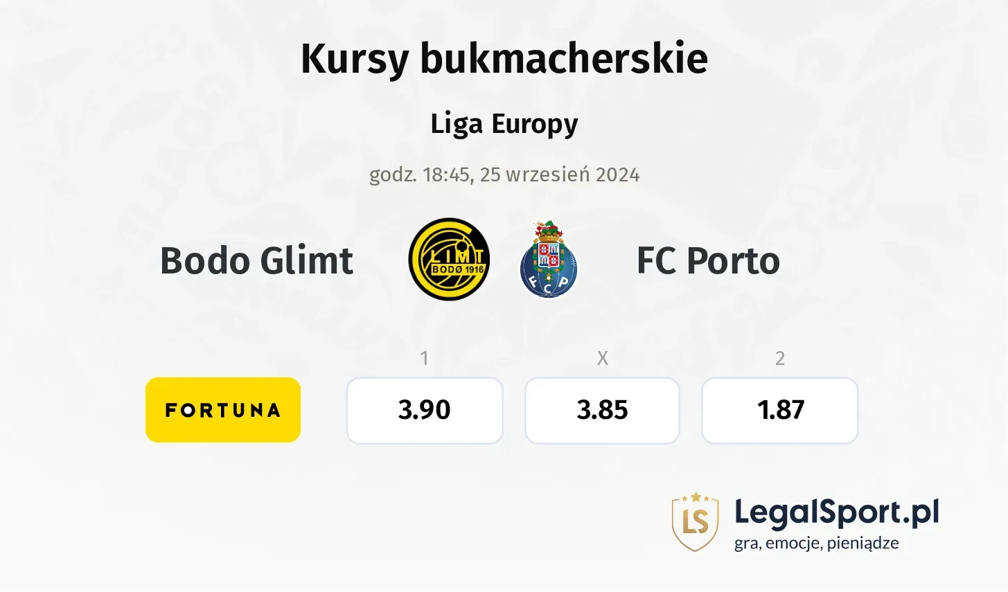 Bodo Glimt - FC Porto typy, kursy 25.09, godz. 18:45