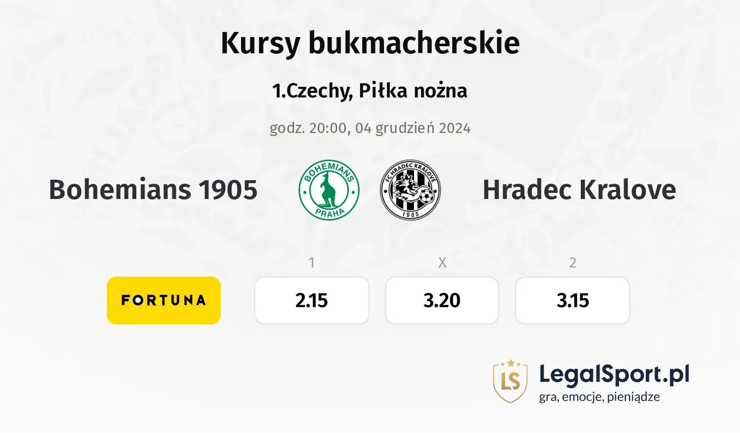 Bohemians 1905 - Hradec Kralove promocje bonusy na mecz