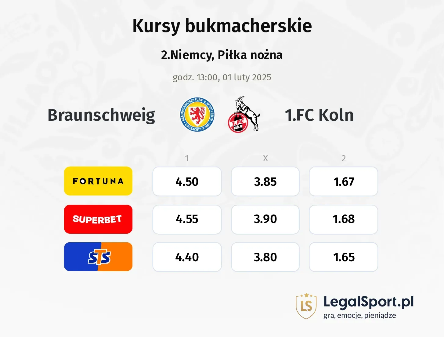 Braunschweig - 1.FC Koln promocje bonusy na mecz