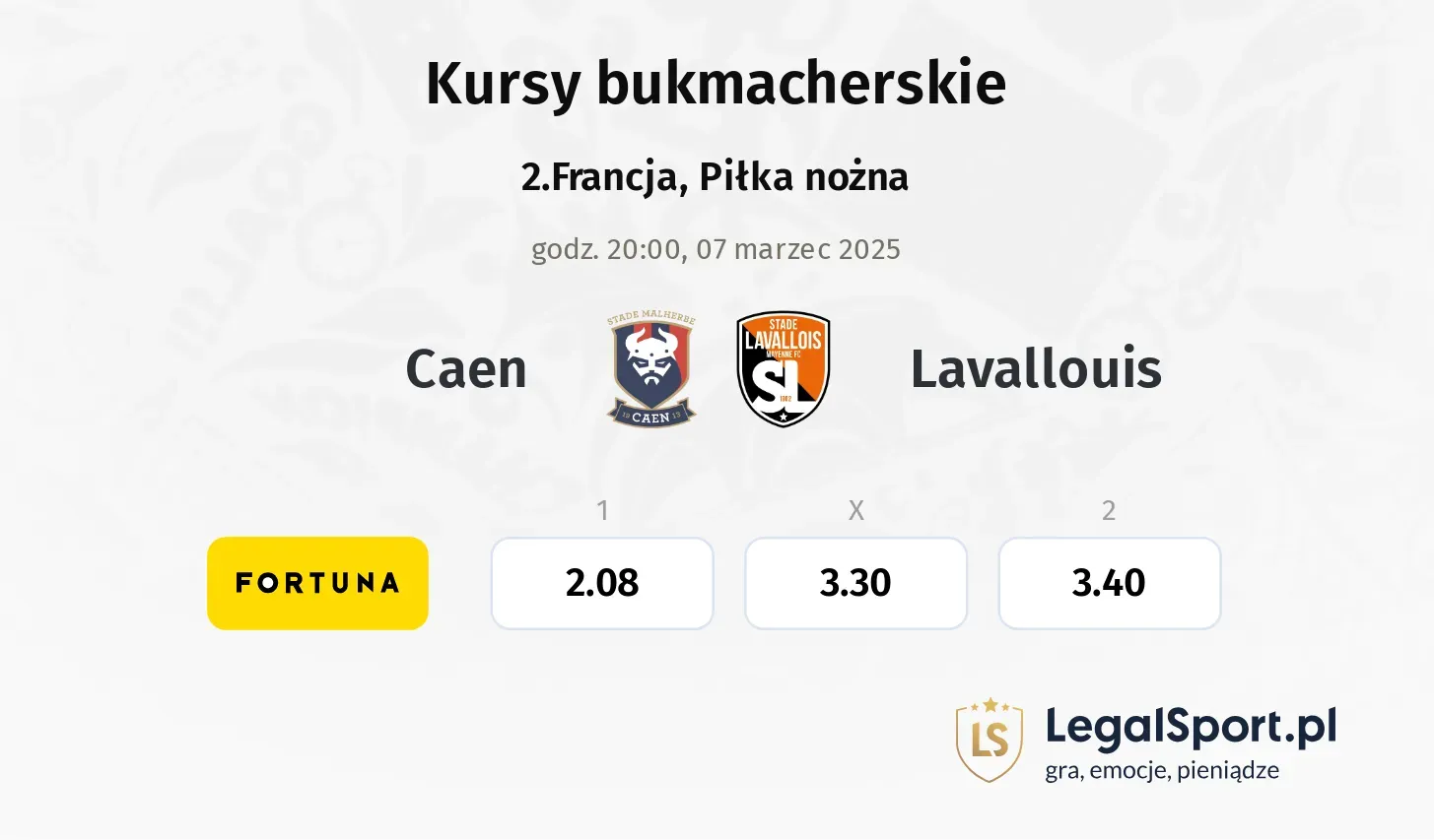 Caen - Lavallouis typy, kursy