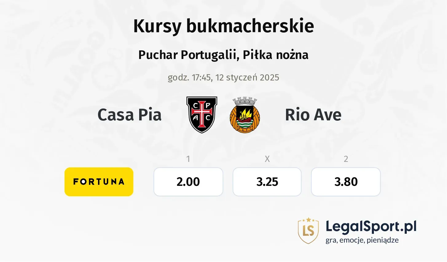 Casa Pia - Rio Ave promocje bonusy na mecz