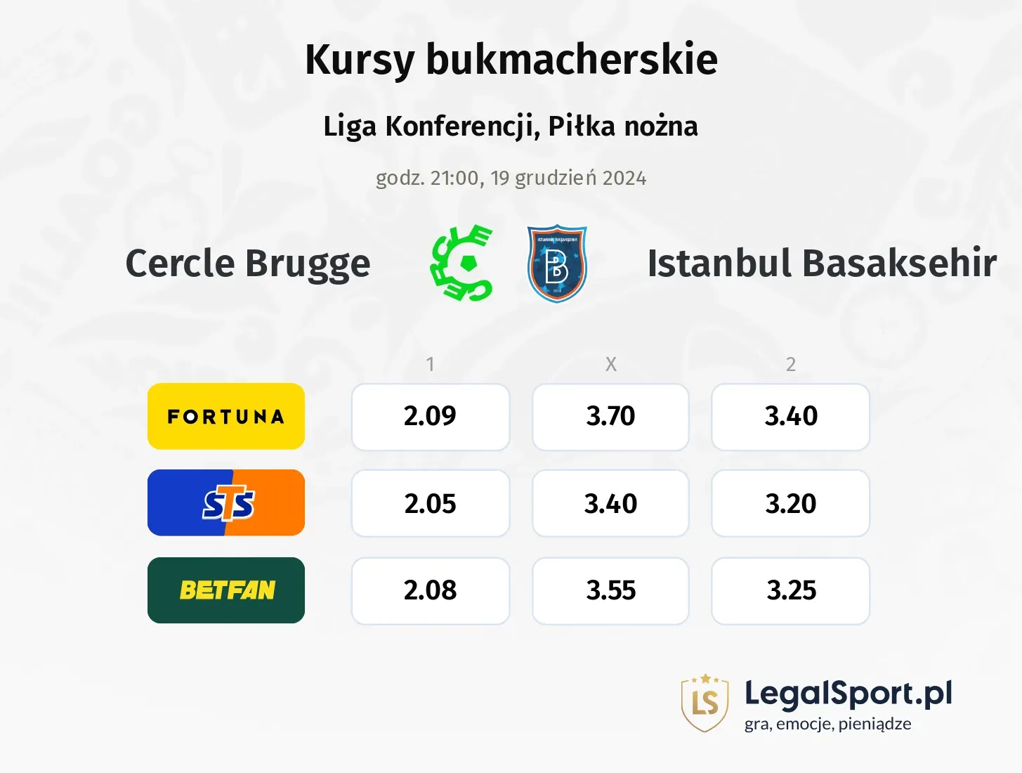 Cercle Brugge - Istanbul Basaksehir promocje bonusy na mecz