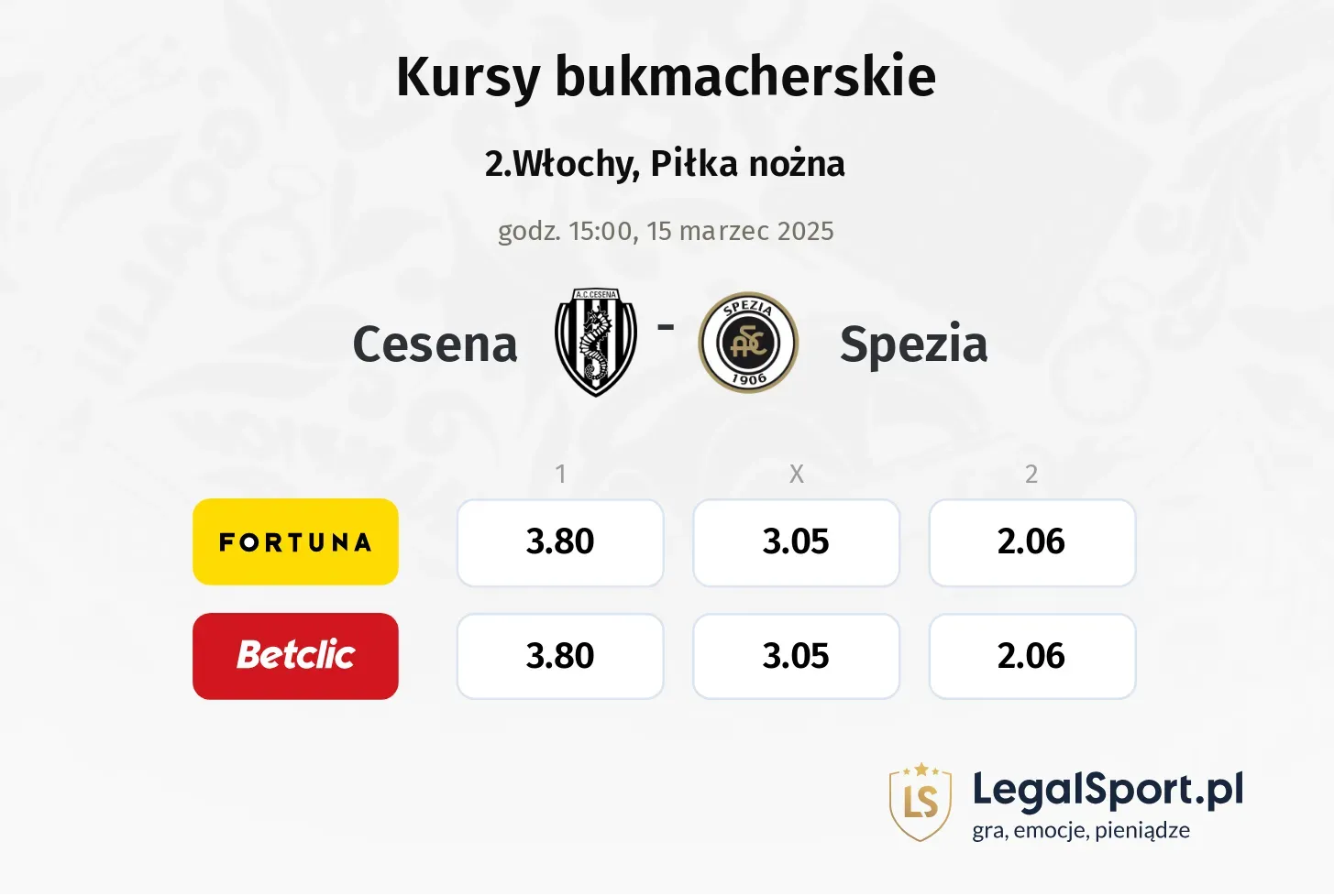 Cesena - Spezia promocje bonusy na mecz