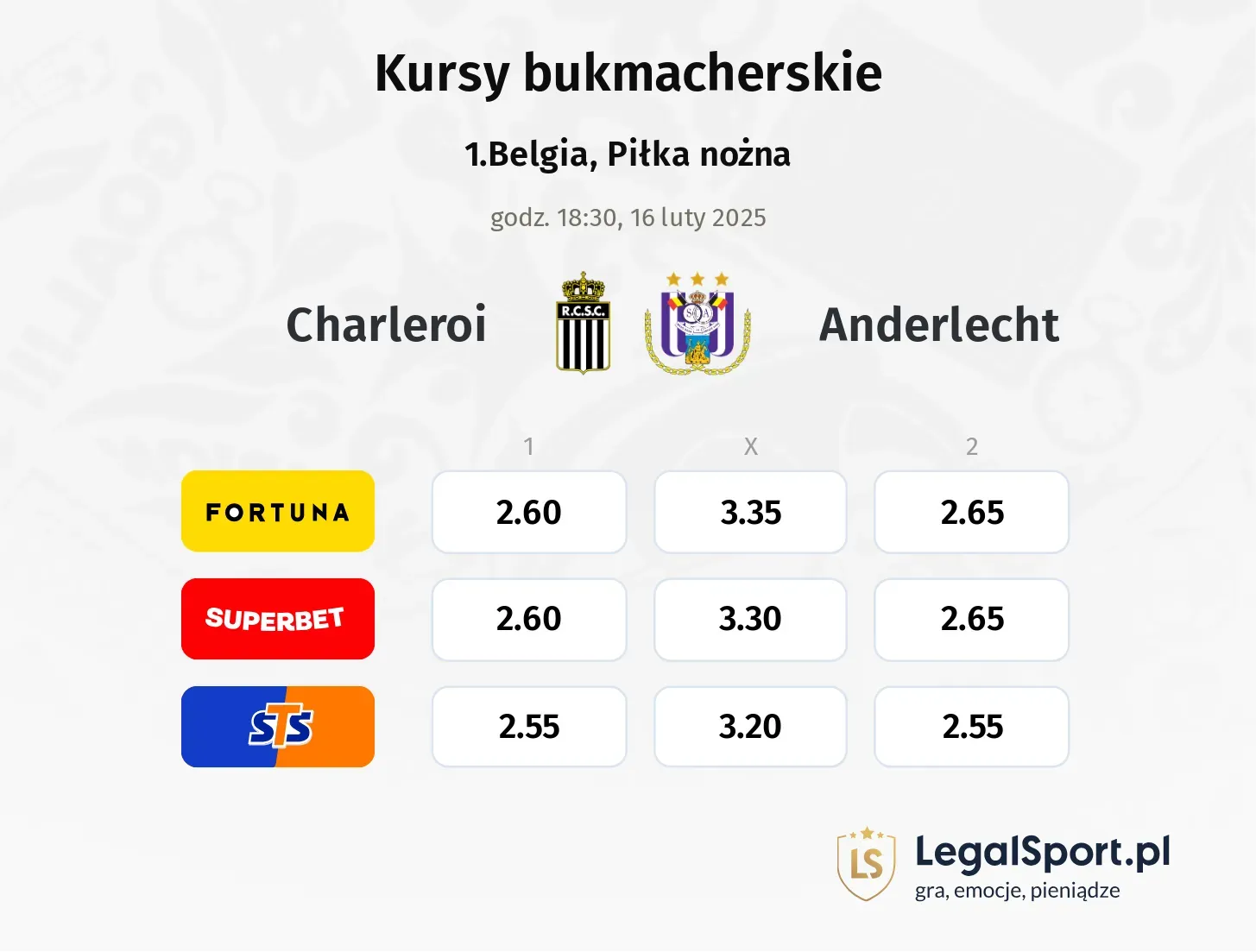 Charleroi - Anderlecht promocje bonusy na mecz