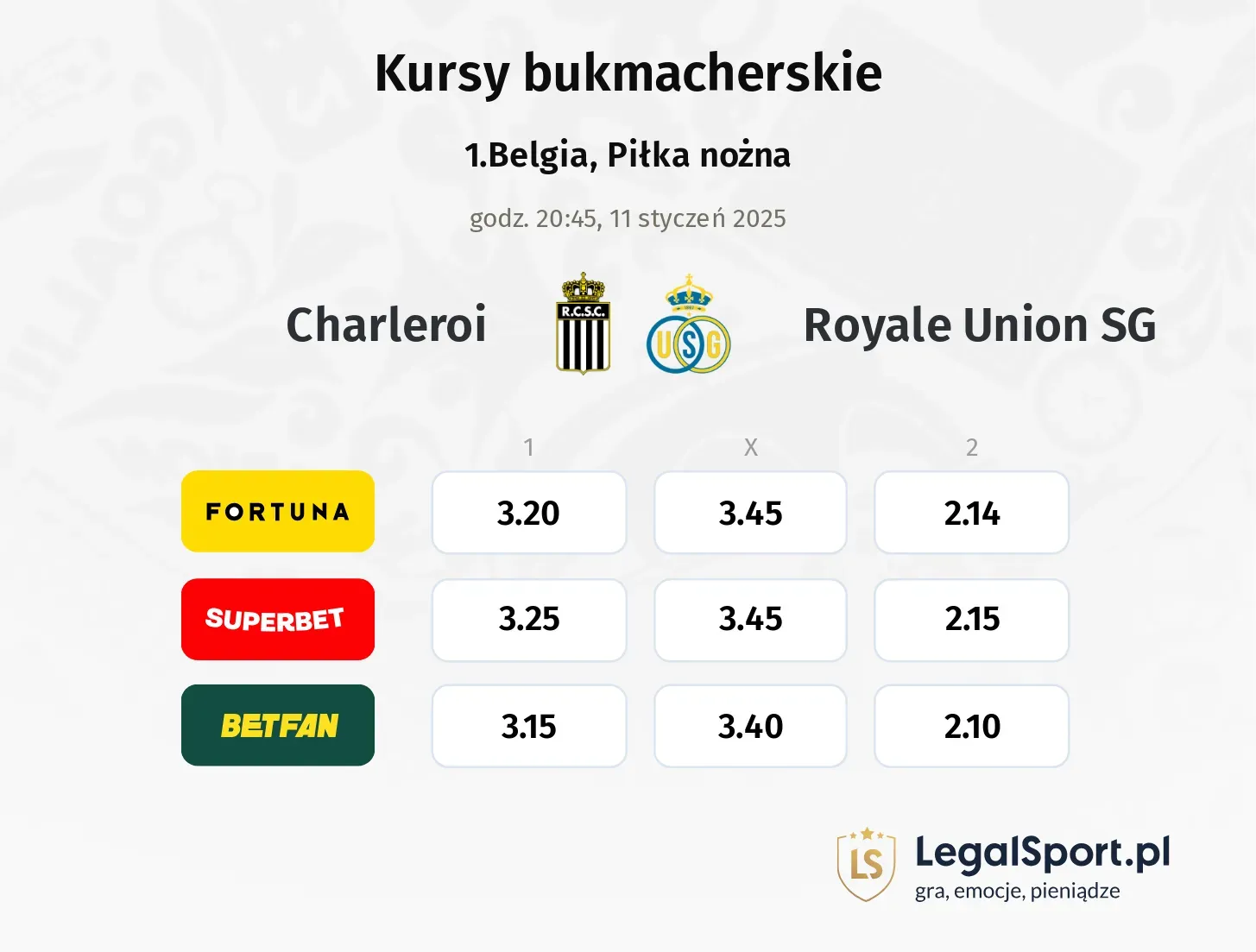 Charleroi - Royale Union SG promocje bonusy na mecz