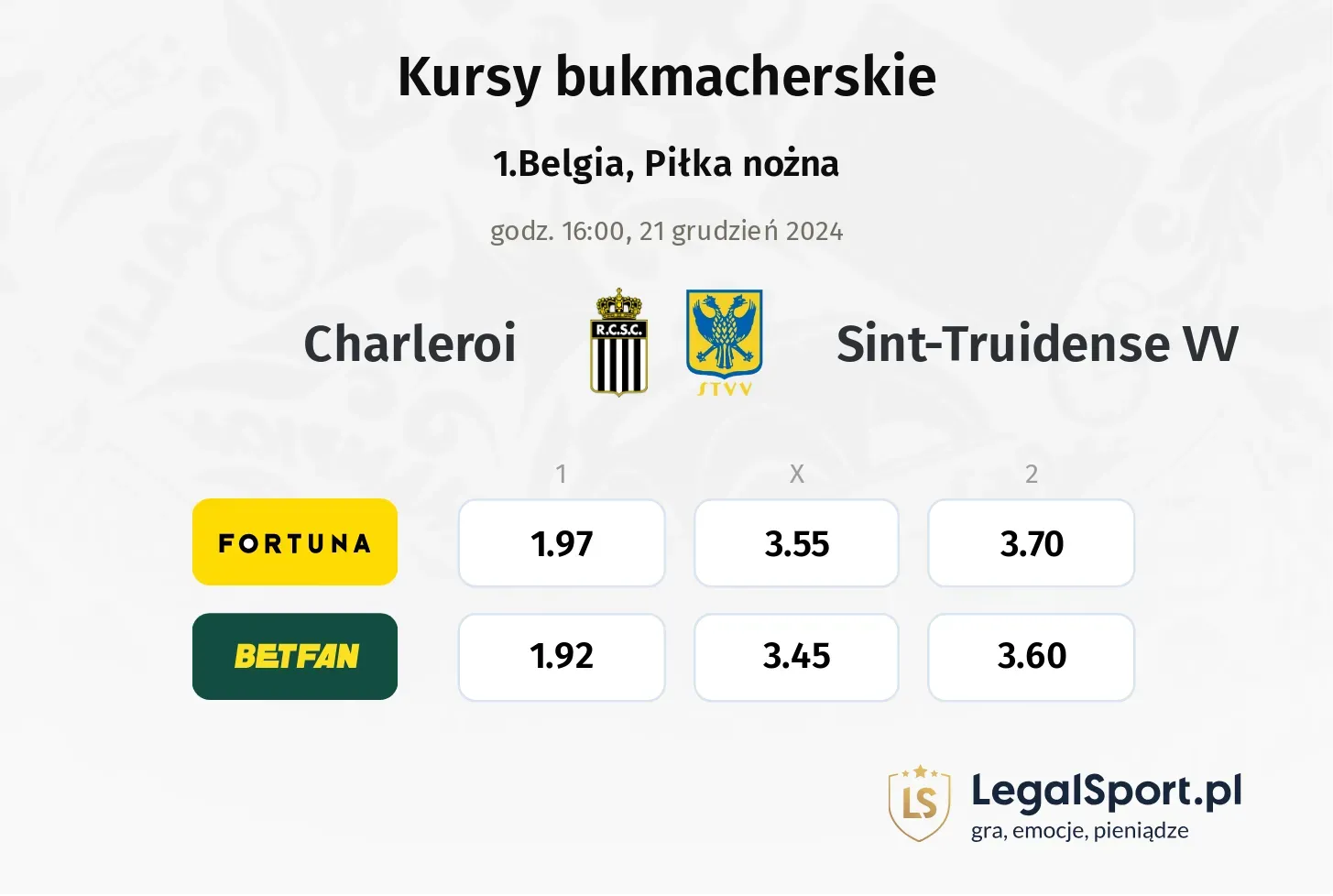 Charleroi - Sint-Truidense VV promocje bonusy na mecz