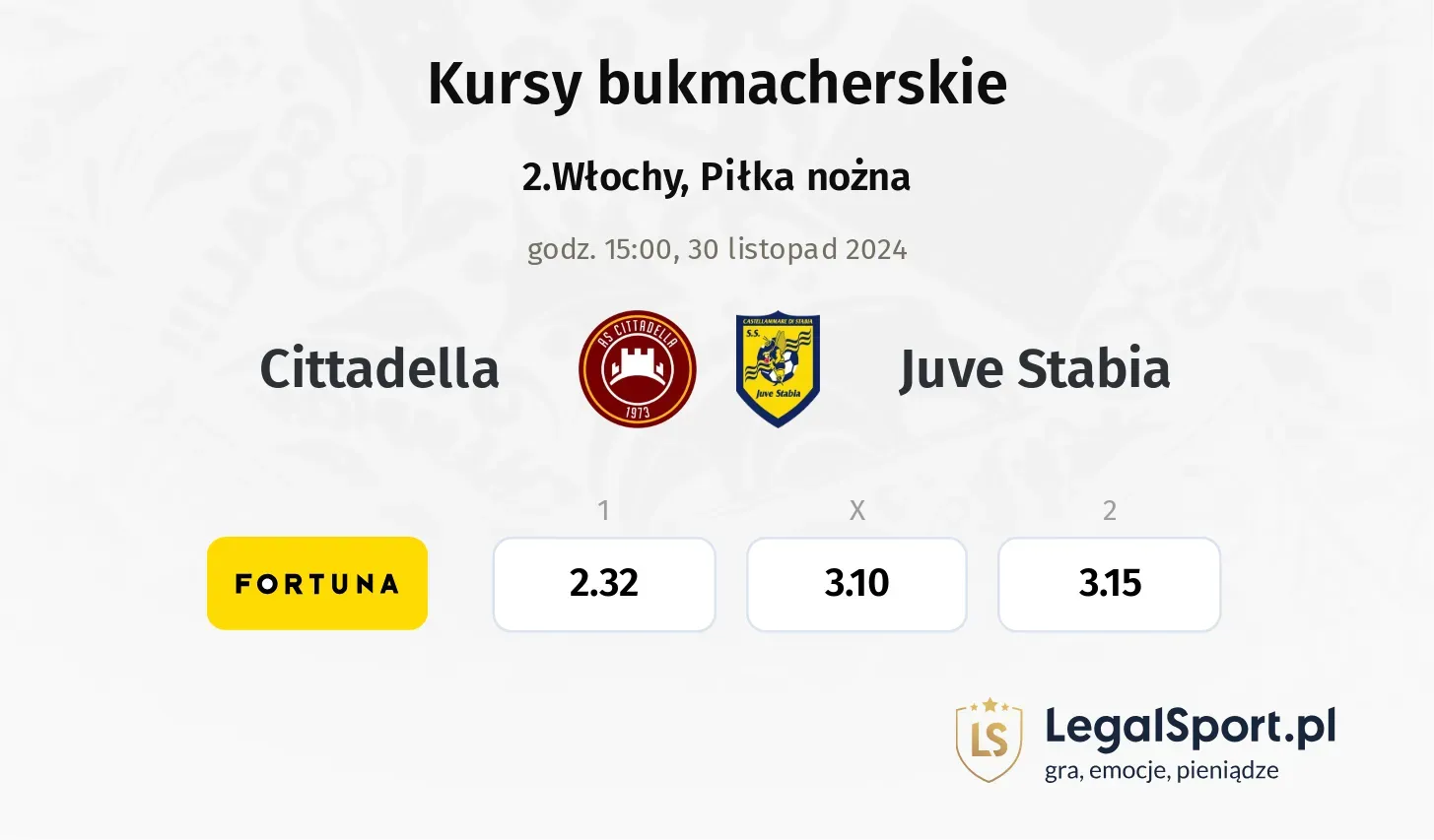 Cittadella - Juve Stabia promocje bonusy na mecz