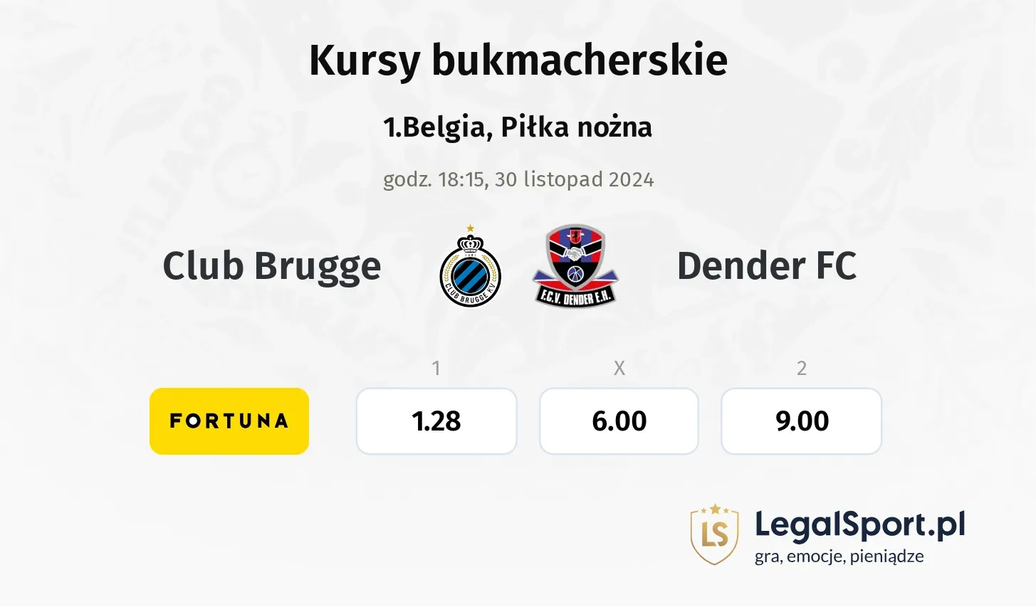 Club Brugge - Dender FC typy, kursy