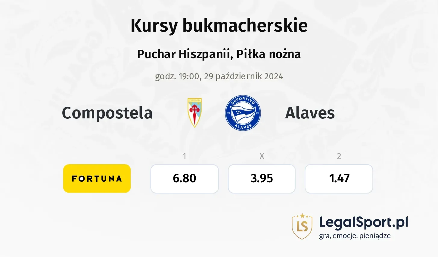 Compostela - Alaves typy, kursy 29.10, godz. 19:00