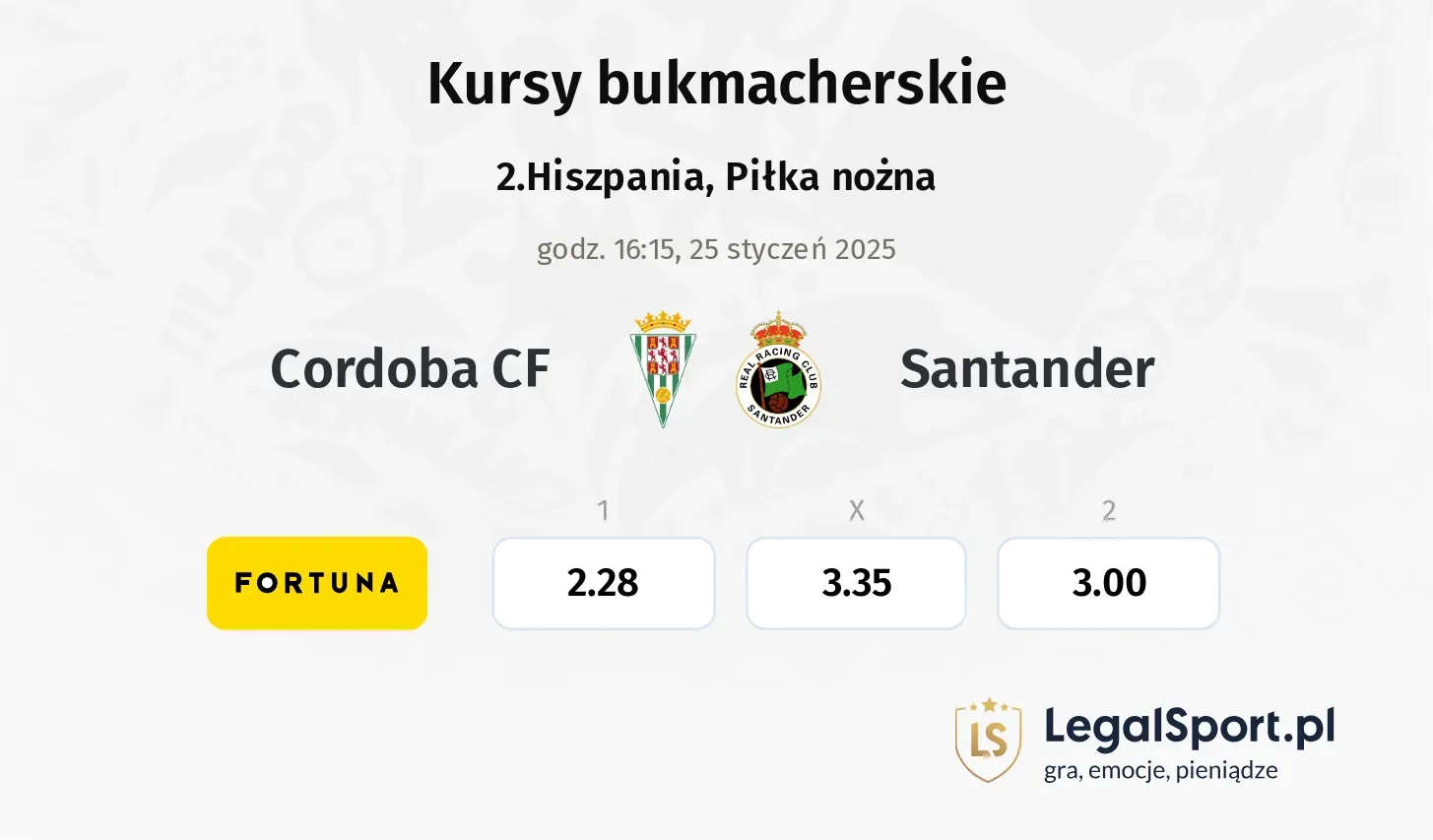 Cordoba CF - Santander promocje bonusy na mecz