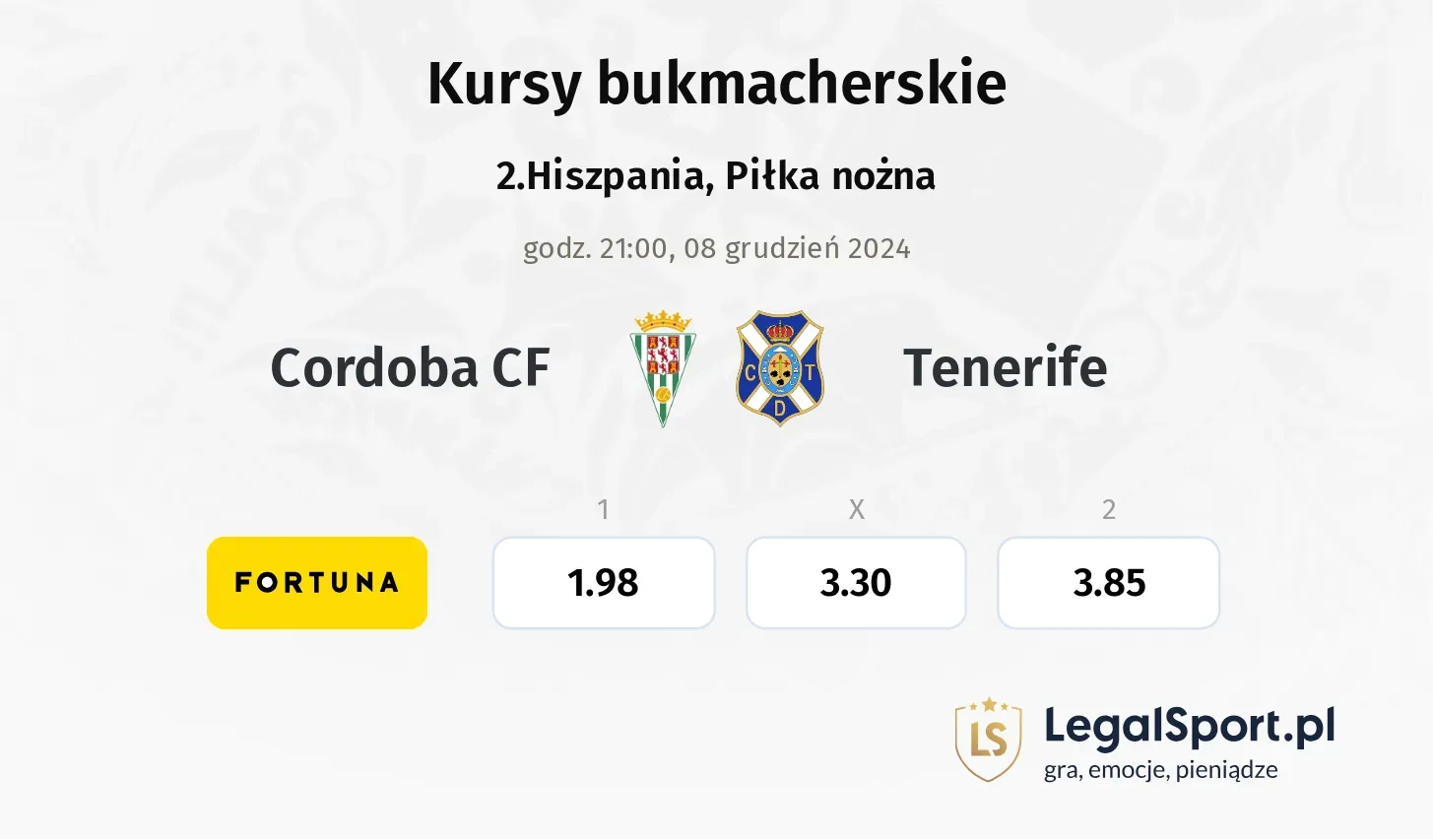 Cordoba CF - Tenerife promocje bonusy na mecz