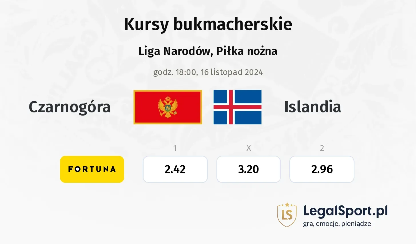 Czarnogóra - Islandia promocje bonusy na mecz