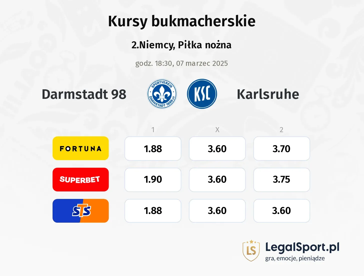 Darmstadt 98 - Karlsruhe promocje bonusy na mecz