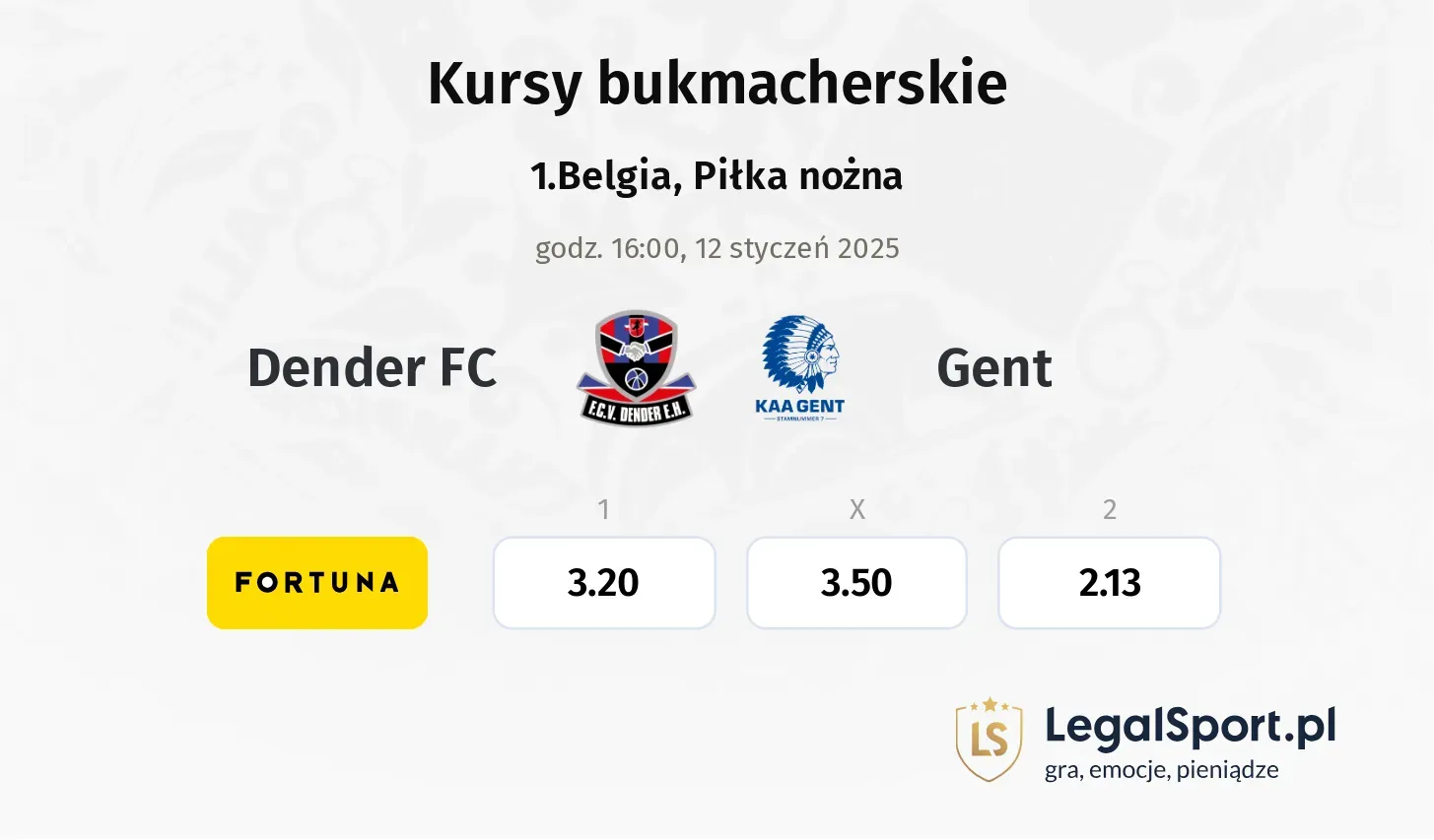 Dender FC - Gent typy, kursy