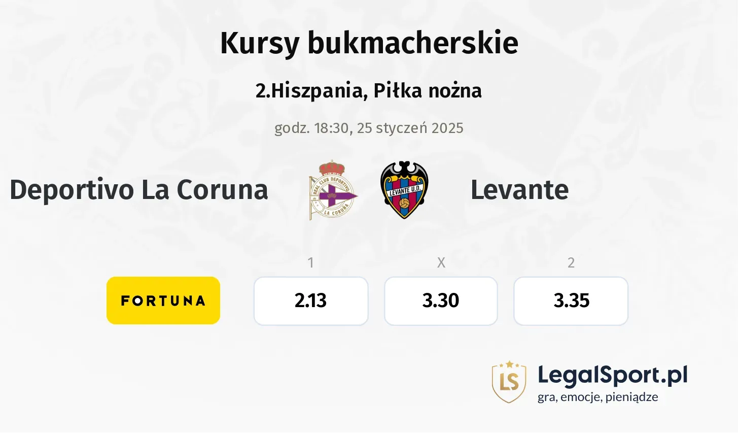 Deportivo La Coruna - Levante promocje bonusy na mecz