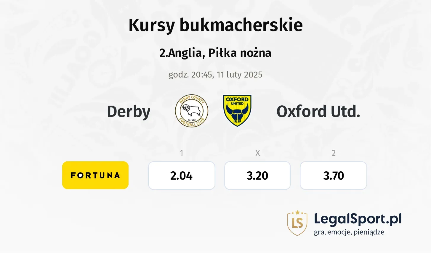 Derby - Oxford Utd. promocje bonusy na mecz