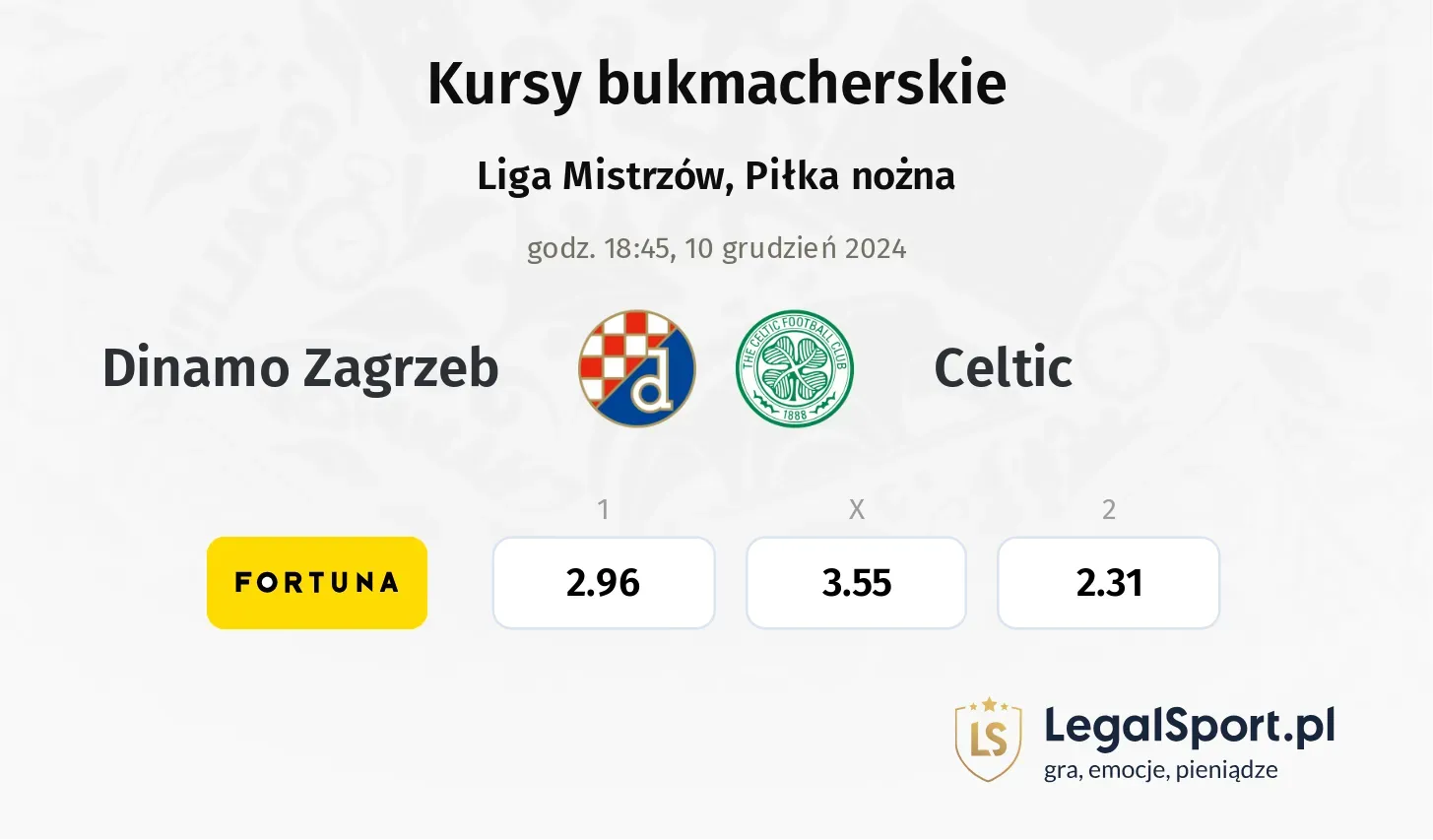 Dinamo Zagrzeb - Celtic promocje bonusy na mecz