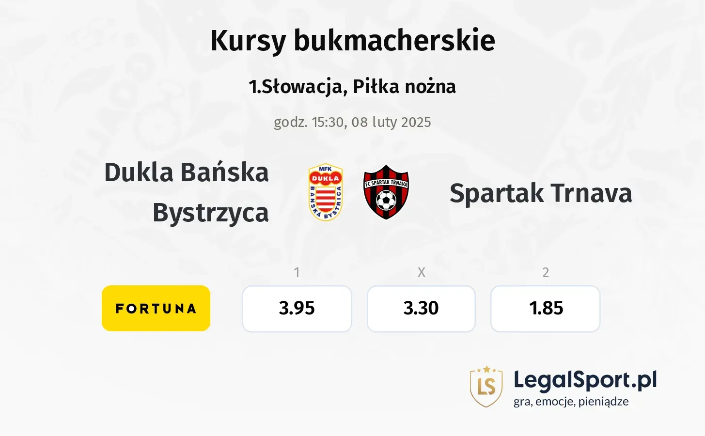 Dukla Bańska Bystrzyca - Spartak Trnava typy, kursy