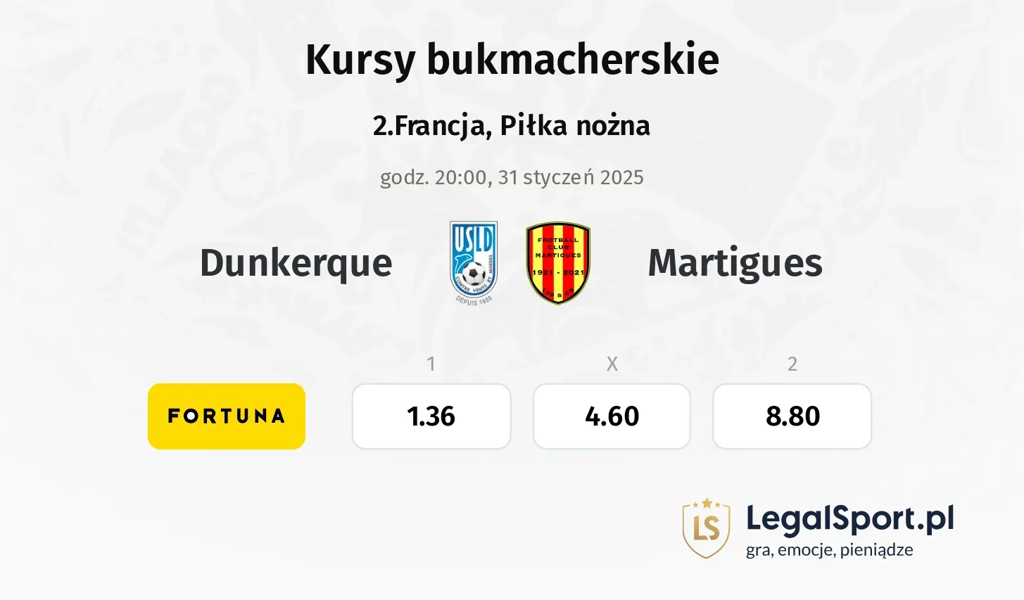 Dunkerque - Martigues promocje bonusy na mecz