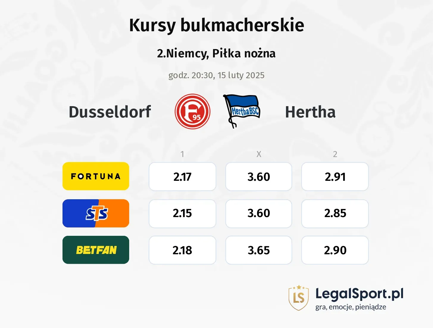 Dusseldorf - Hertha promocje bonusy na mecz