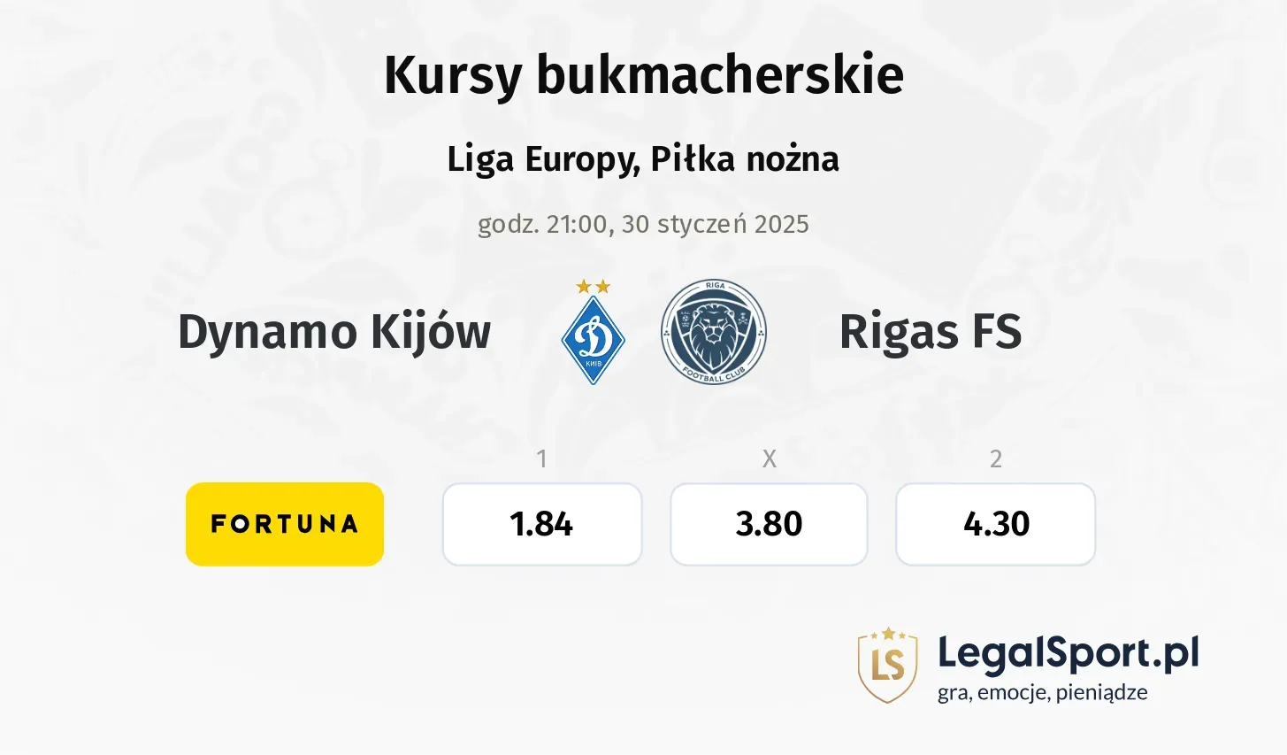 Dynamo Kijów - Rigas FS promocje bonusy na mecz