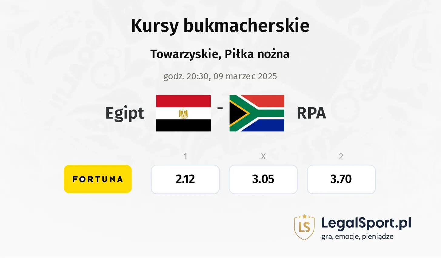 Egipt - RPA promocje bonusy na mecz