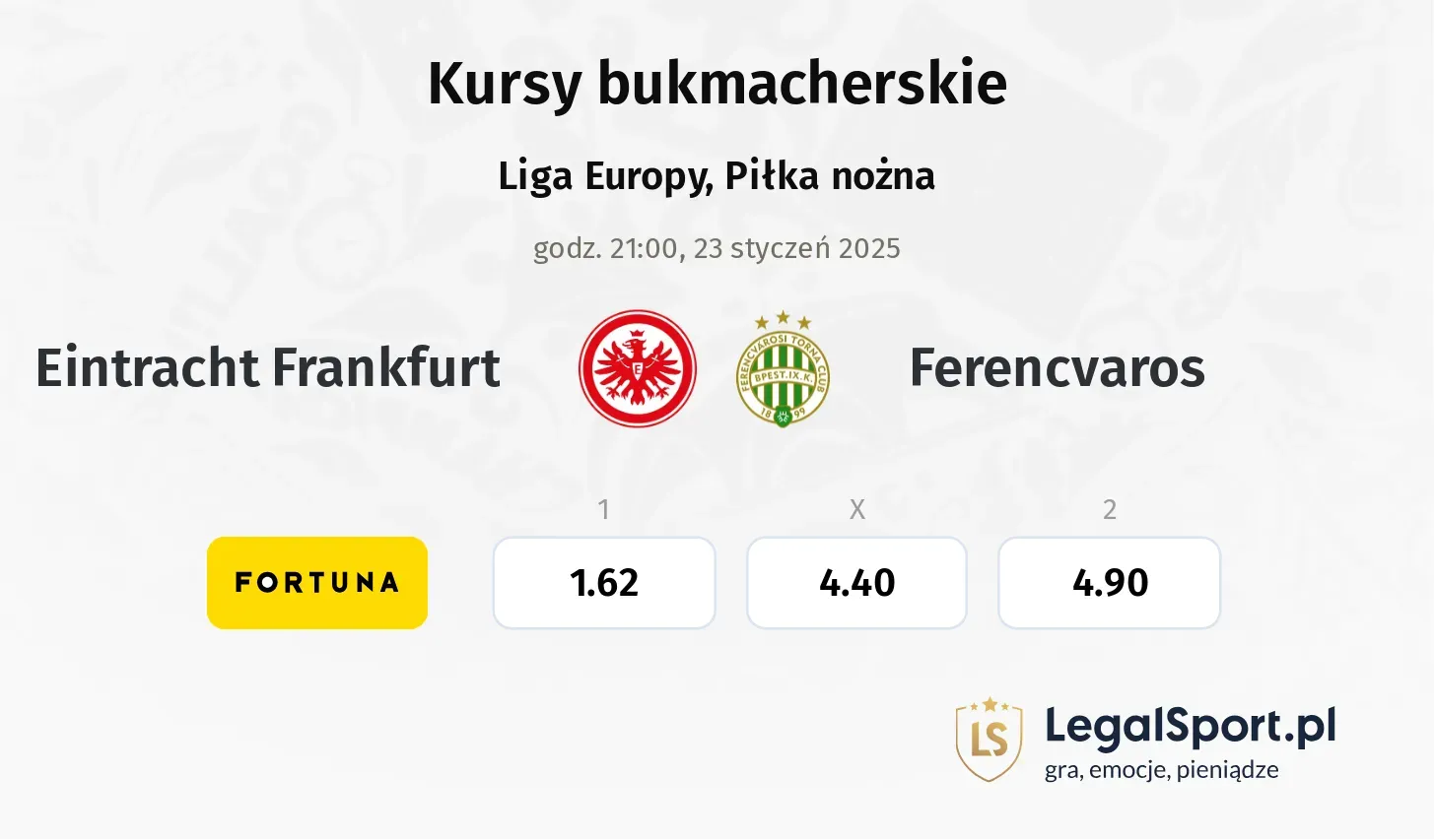 Eintracht Frankfurt - Ferencvaros promocje bonusy na mecz