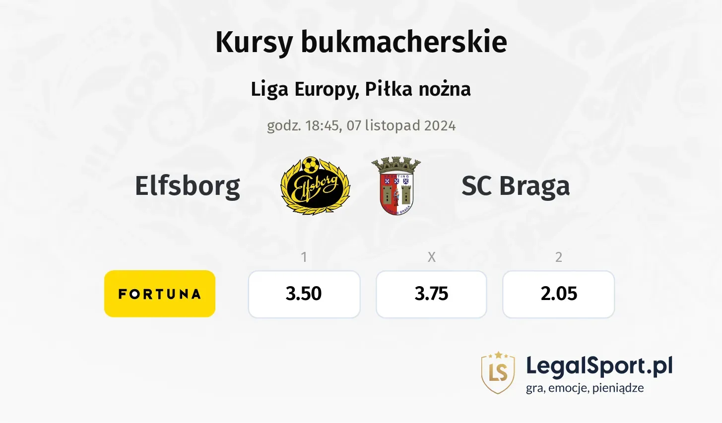 Elfsborg - SC Braga typy, kursy 07.11, godz. 18:45