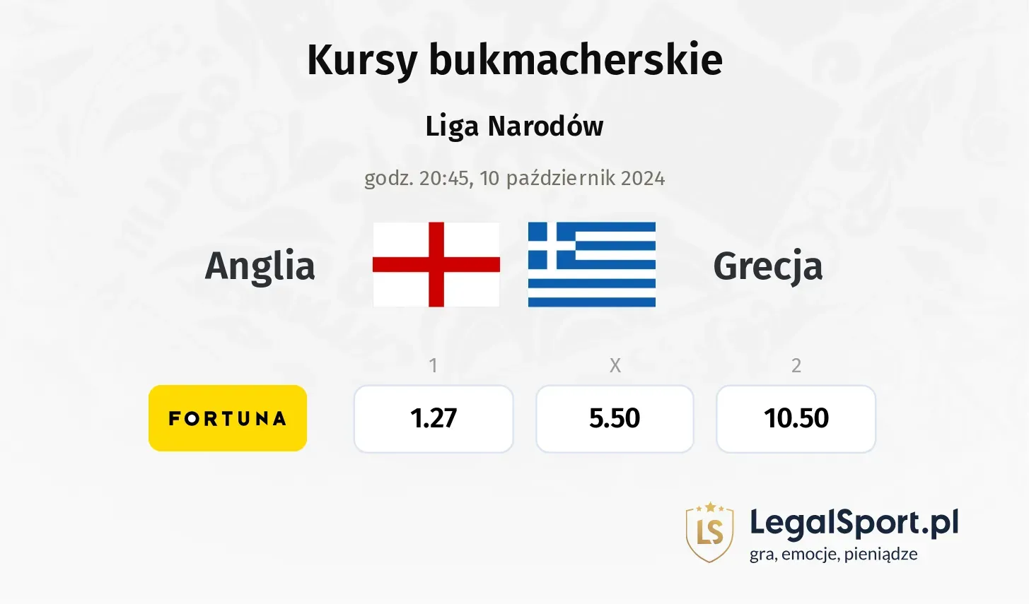 Anglia - Grecja promocje bonusy na mecz